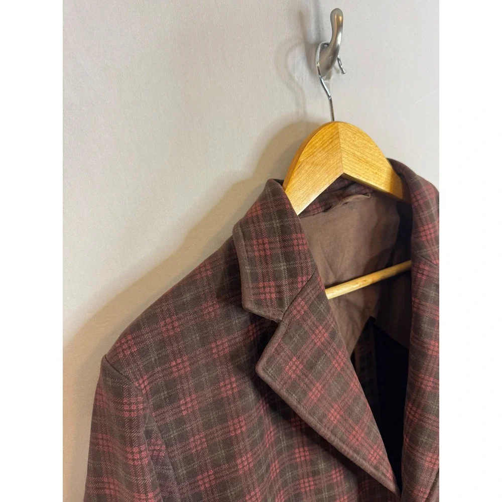 Alessandro Gherardeschi Mens Plaid Cotton Blazer Jacket Brown Red Italy Men 38